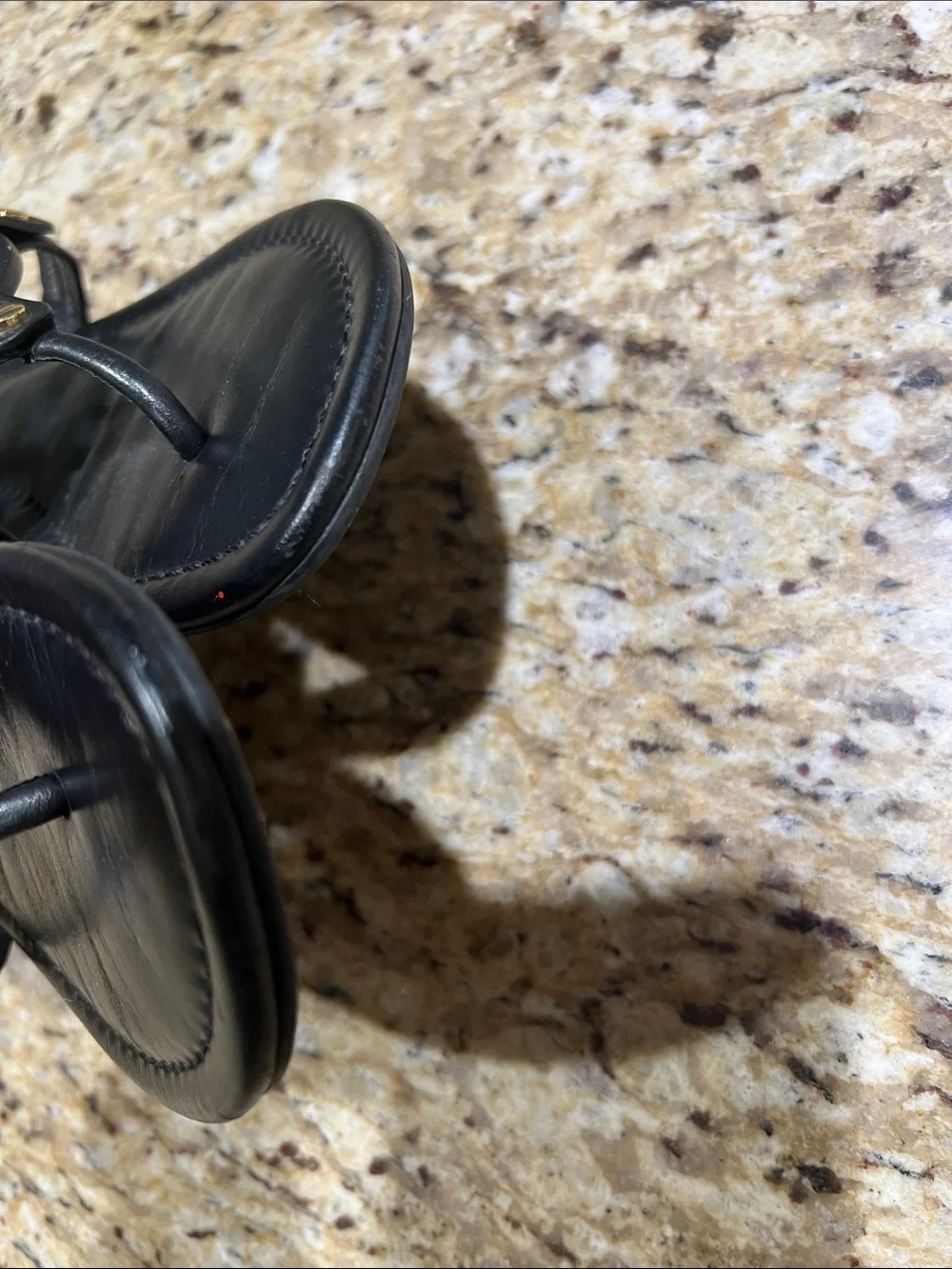 TORY BURCH Miller Black Leather Thong Sandal 8M